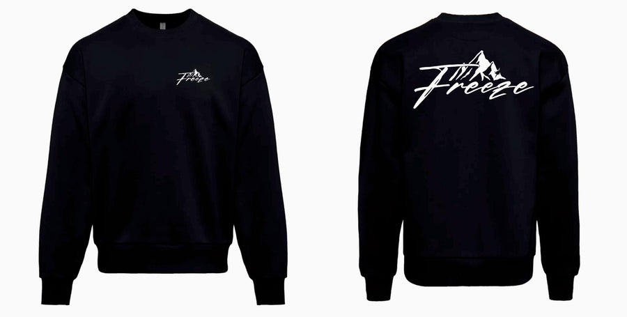 FREEZE Alpine Oversize Sweater – Black (White Print)