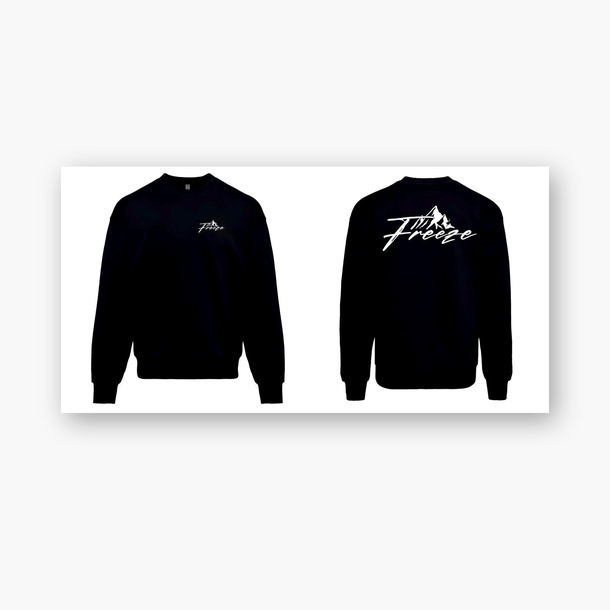 FREEZE Alpine Oversize Sweater – Black (White Print)