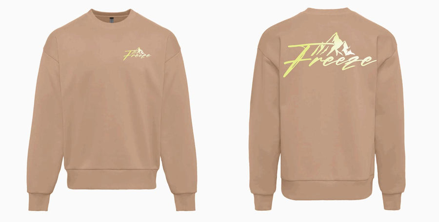 FREEZE Alpine Oversize Sweater – Sand (Neon Print)