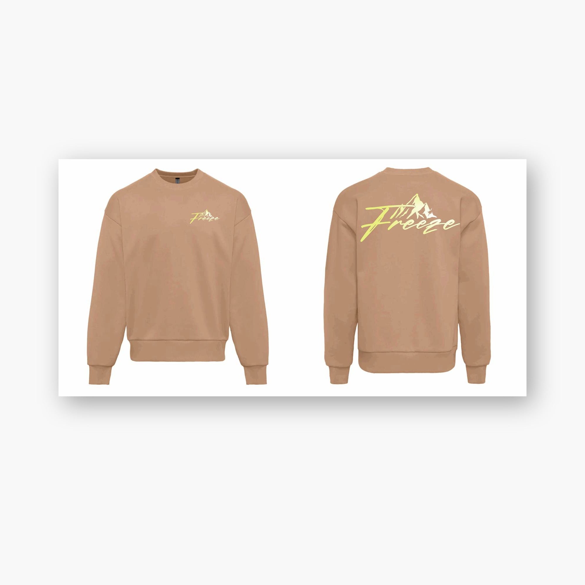 FREEZE Alpine Oversize Sweater – Sand (Neon Print)