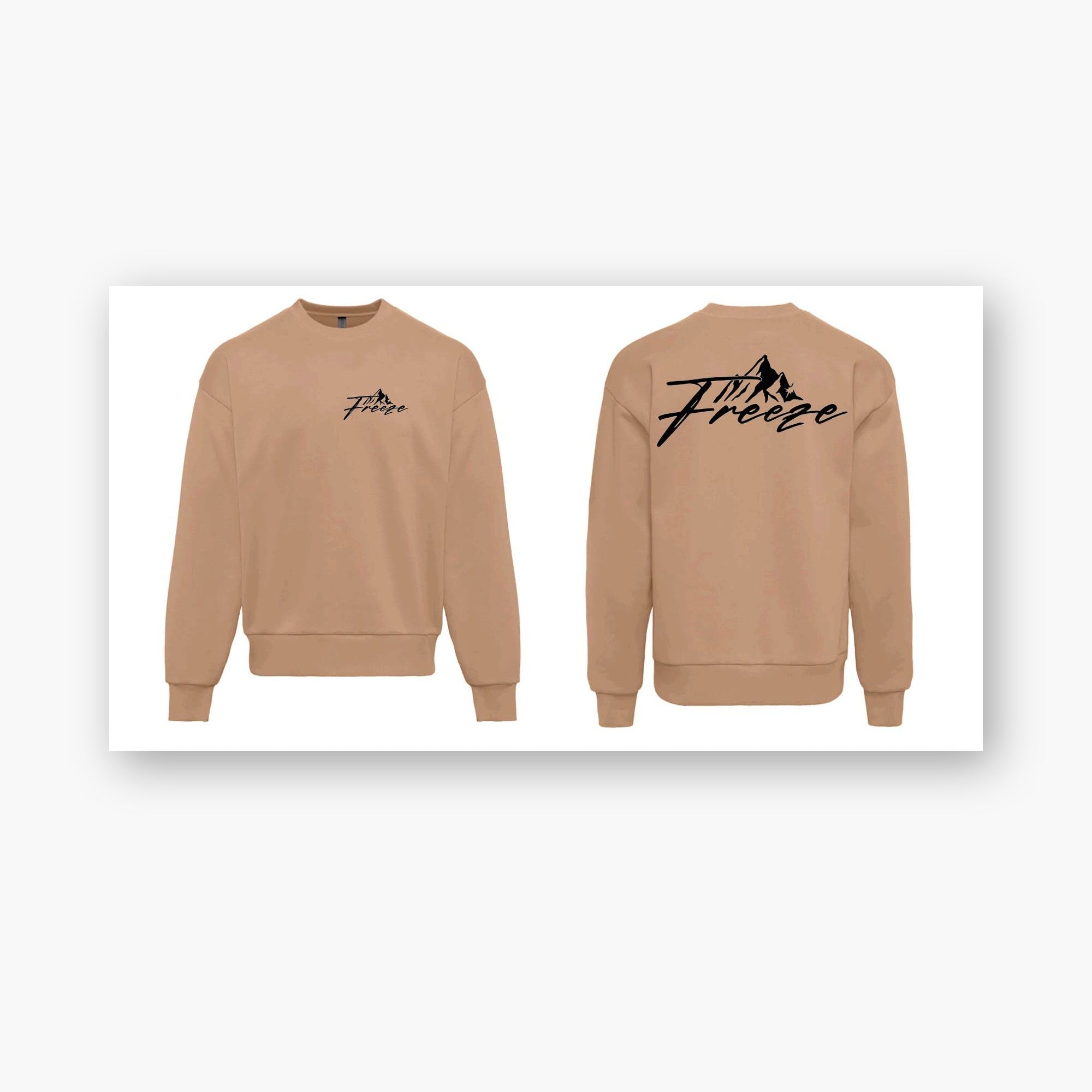 FREEZE Alpine Oversize Sweater – Sand (Black Print)